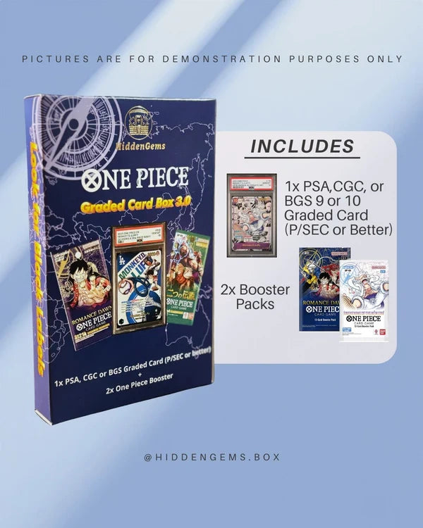 HIDDEN GEMS ONE PIECE GRADED CARD BOX 3.0 (GRADED CARD + 2x OP BOOSTER) / MYSTERY - LIVEBREAK