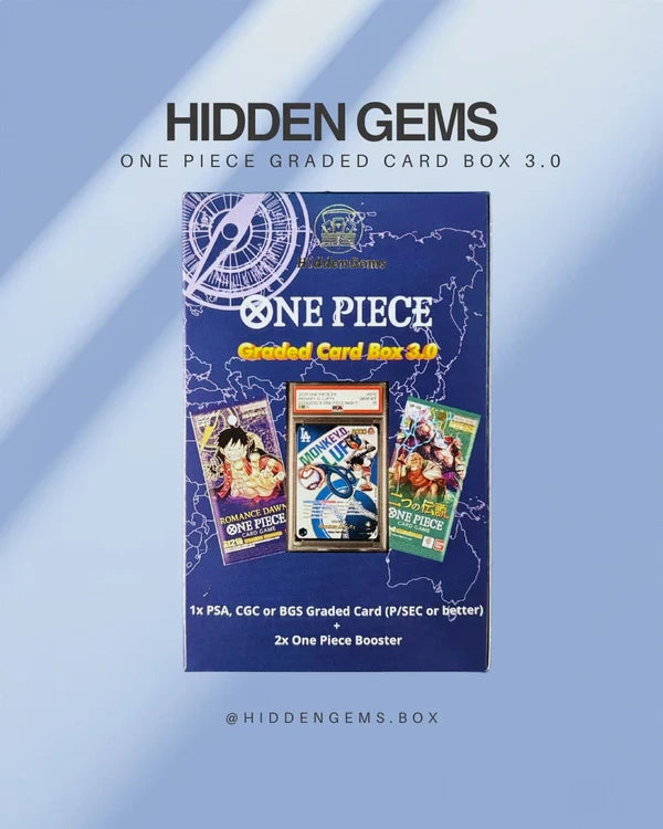HIDDEN GEMS ONE PIECE GRADED CARD BOX 3.0 (GRADED CARD + 2x OP BOOSTER) / MYSTERY - LIVEBREAK