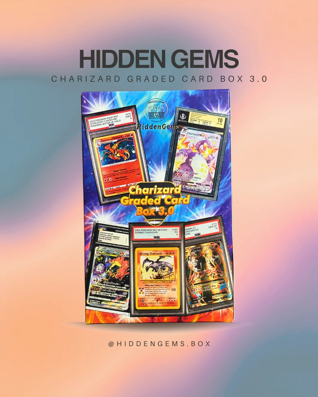 HIDDEN GEMS POKÉMON GRADED CHARIZARD BOX 3.0 / MYSTERY - LIVEBREAK