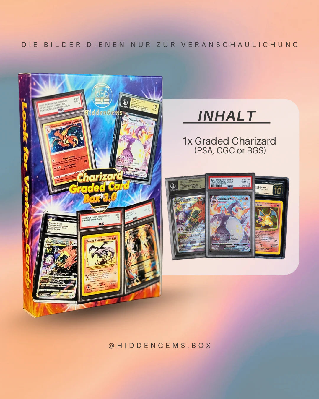 HIDDEN GEMS POKÉMON GRADED CHARIZARD BOX 3.0 / MYSTERY - LIVEBREAK